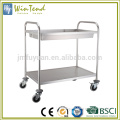 Stainless steel cleaning service trolley 2-Tier collecting trolley